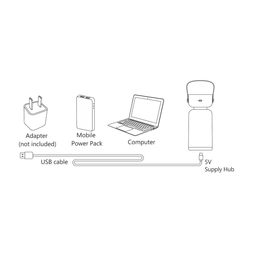 Zuma Line - LED Stmívatelná nabíjecí stolní lampa LED/3W/1200 mAh 3000/4000/6500K IP44 hnědá
