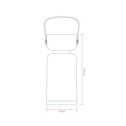 Zuma Line - LED Stmívatelná nabíjecí stolní lampa LED/3W/1200 mAh 3000/4000/6500K IP44 hnědá