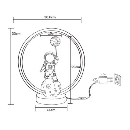 Zuma Line - LED Stolní lampa LED/4W/5V černá