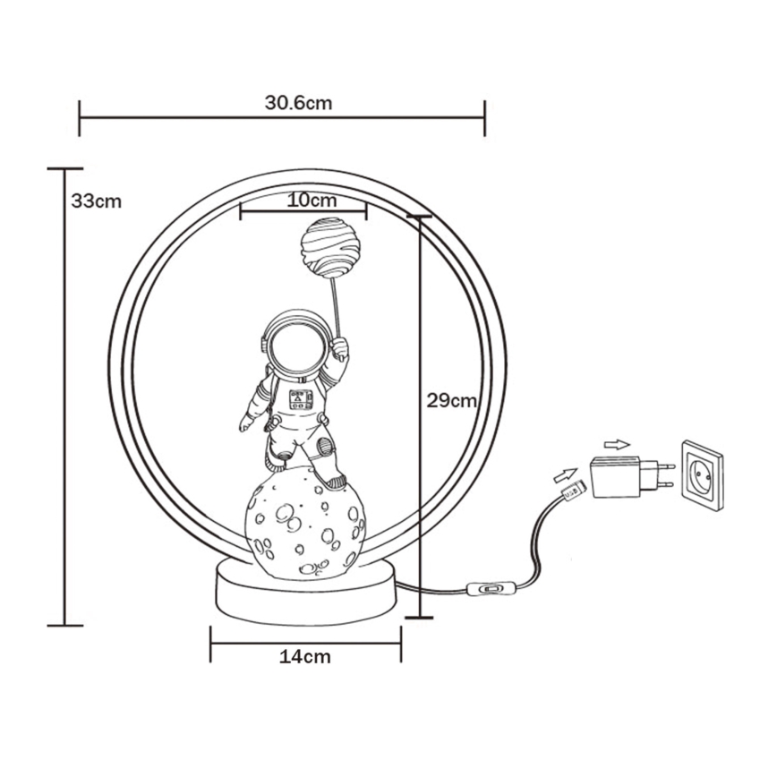 Zuma Line - LED Stolní lampa LED/4W/5V černá