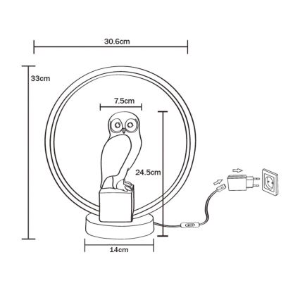 Zuma Line - LED Stolní lampa LED/4W/5V černá/bílá