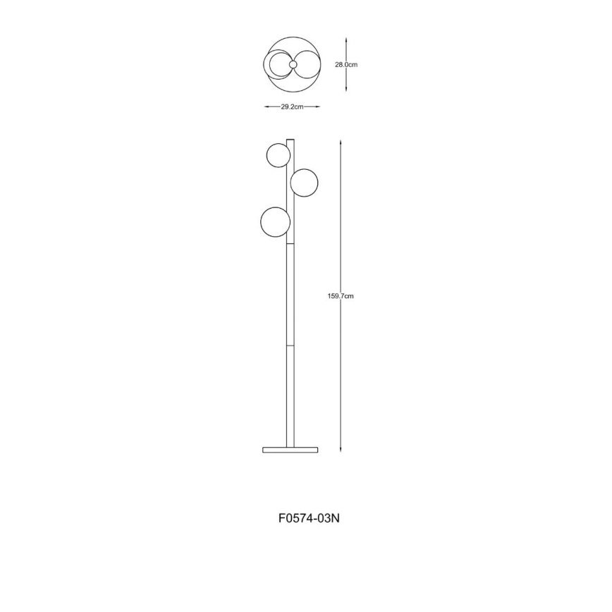 Zuma Line - Stojací lampa 3xG9/33W/230V zlatá