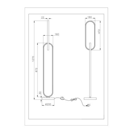 Zuma Line - LED Stojací lampa 2xLED/36W/230V černá/zlatá