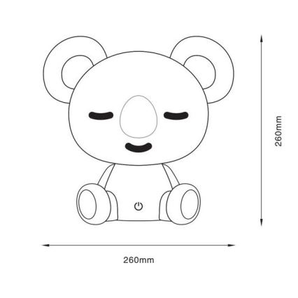 Zuma Line - LED Stmívatelná dětská dotyková stolní lampa LED/3W/230V koala šedá