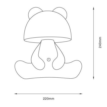 Zuma Line - LED Stmívatelná dětská dotyková stolní lampa LED/3W/230V medvěd růžová