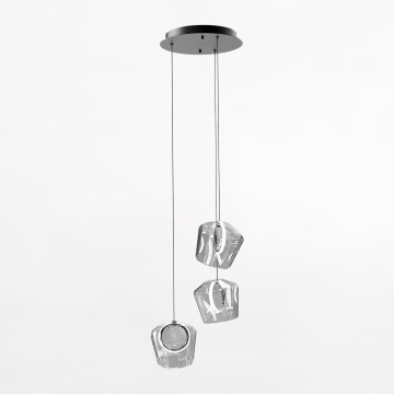 Zuma Line - LED Lustr na lanku 3xLED/6W/230V černá/čirá