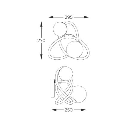 Zuma Line - Nástěnné svítidlo 2xG9/3,5W/230V černá