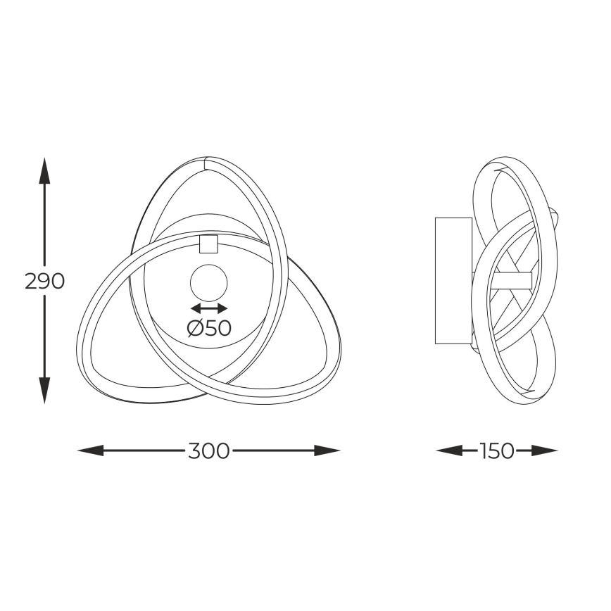 Zuma Line - LED Nástěnné svítidlo LED/14W/230V černá/zlatá