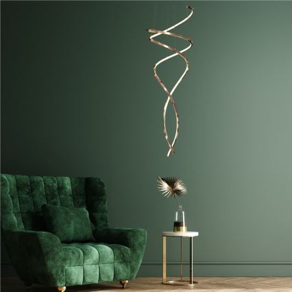 Zuma Line - LED Stmívatelný lustr na lanku LED/68W/230V 3000/4000/6000K rose gold + dálkové ovládání