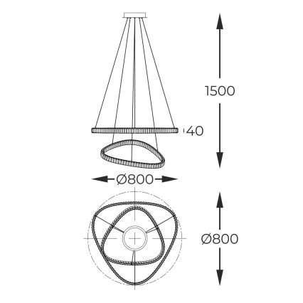 Zuma Line - LED Stmívatelný křišťálový lustr na lanku LED/36W/230V 2700-6000K + dálkové ovládání
