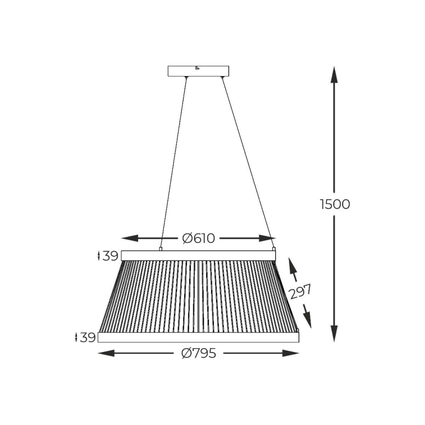 Zuma Line - LED Stmívatelný lustr na lanku LED/53W/230V 2700-6000K černá + dálkové ovládání