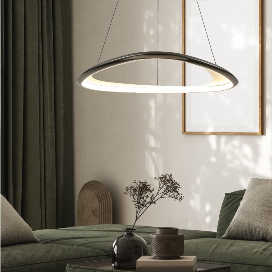 Zuma Line - LED Stmívatelný lustr na lanku LED/34W/230V 3000K černý lesklý chrom