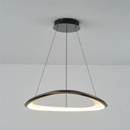 Zuma Line - LED Stmívatelný lustr na lanku LED/34W/230V 3000K černý lesklý chrom