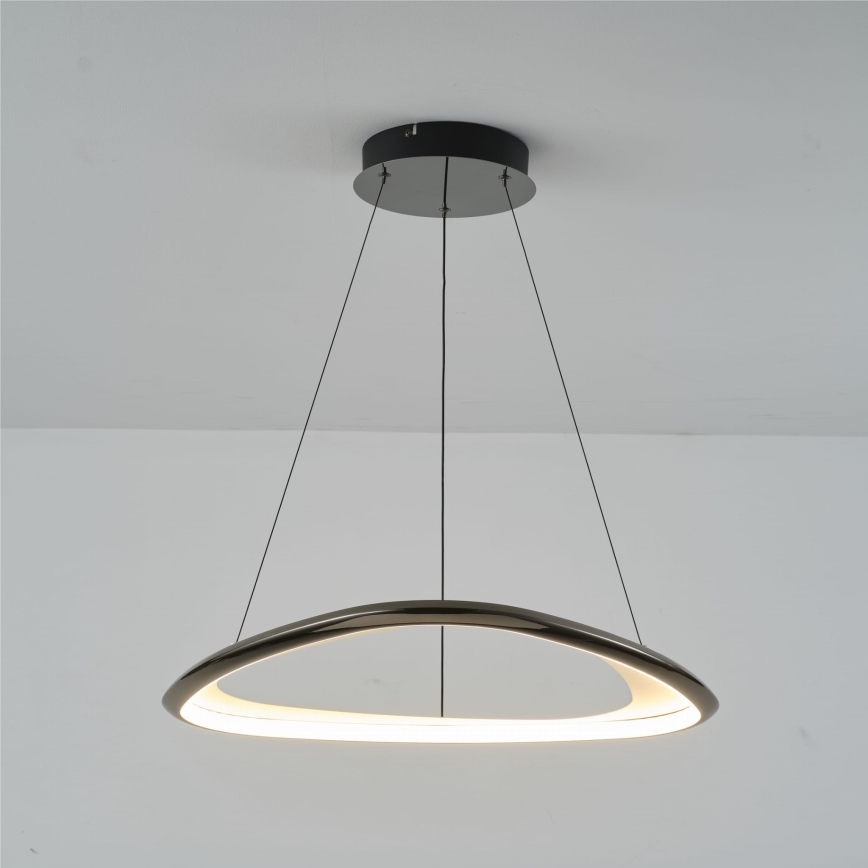 Zuma Line - LED Stmívatelný lustr na lanku LED/34W/230V 3000K černý lesklý chrom