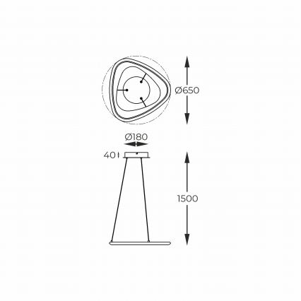 Zuma Line - LED Stmívatelný lustr na lanku LED/34W/230V 3000K černý lesklý chrom