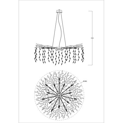 Zuma Line - Lustr na lanku 14xG9/3,5W/230V pr. 100 cm zlatá