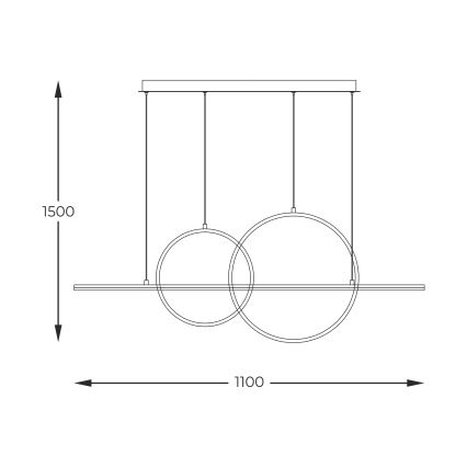 Zuma Line - LED Stmívatelný lustr na lanku LED/34W/230V zlatá