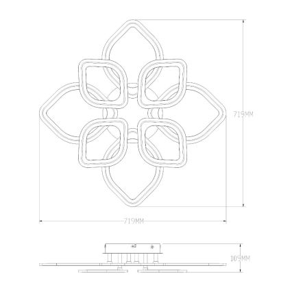 Zuma Line - LED Stmívatelné stropní svítidlo LED/75W/230V 3000-6000K černá + dálkové ovládání