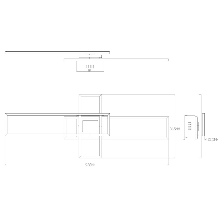 Zuma Line - LED Stmívatelné stropní svítidlo LED/55W/230V 3000-6000K černá + dálkové ovládání