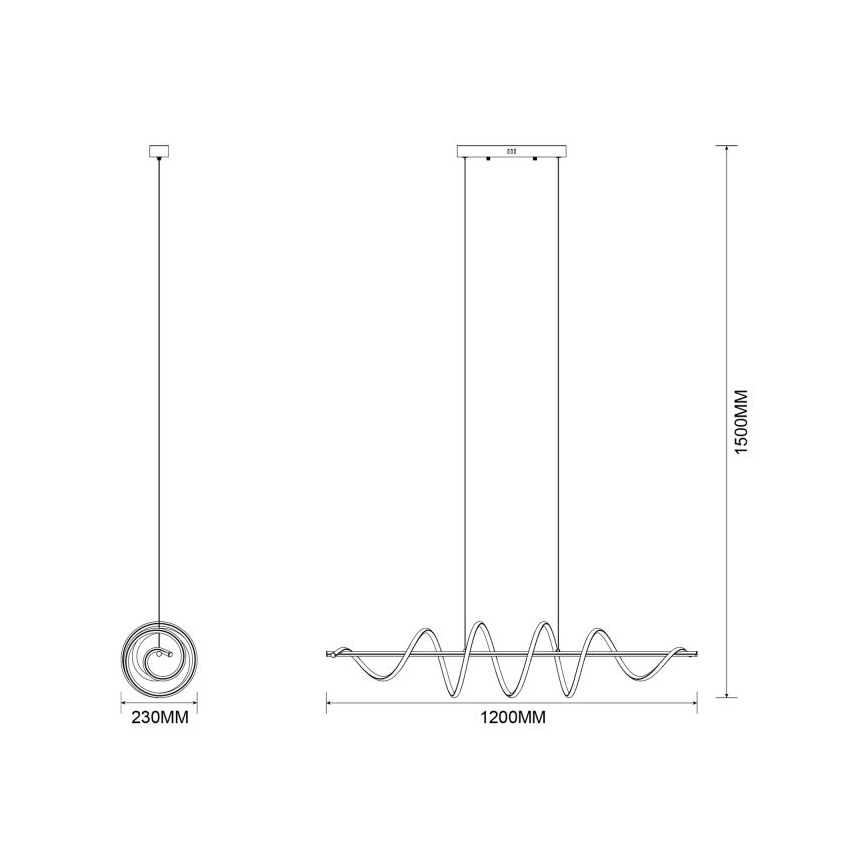 Zuma Line - LED Lustr na lanku LED/60W/230V černá