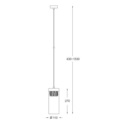 Zuma Line - Křišťálový lustr na lanku 1xG9/28W/230V