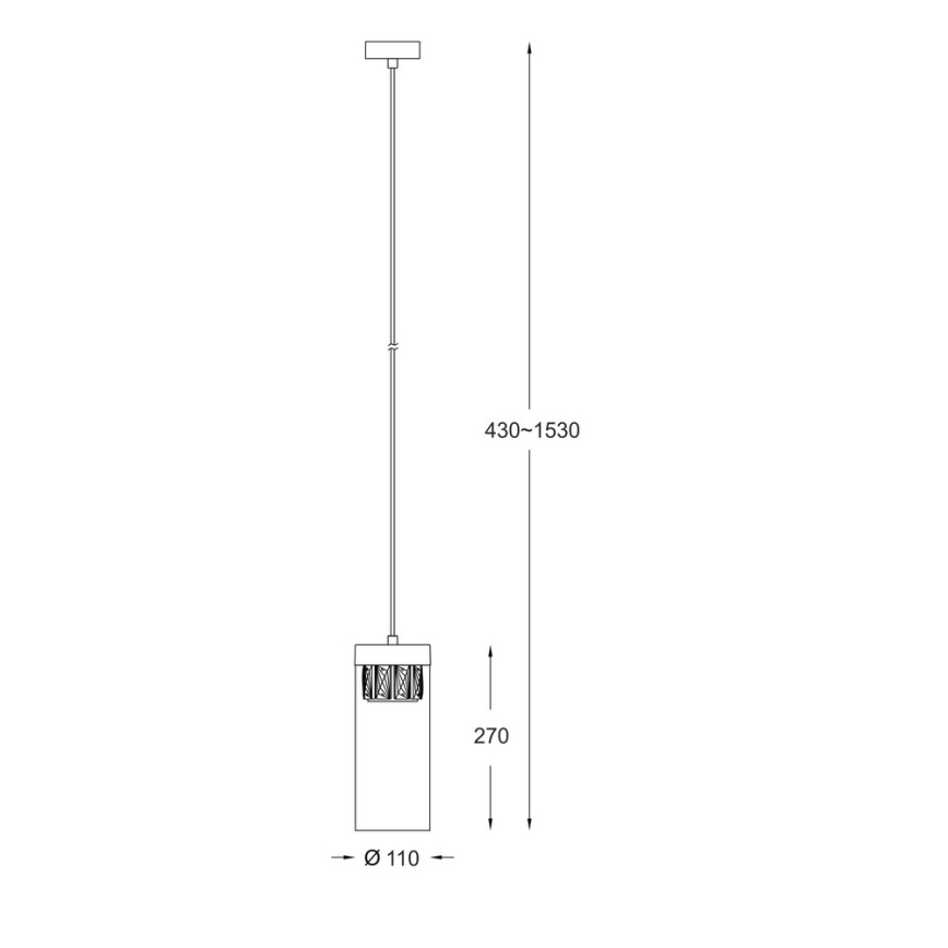 Zuma Line - Křišťálový lustr na lanku 1xG9/28W/230V