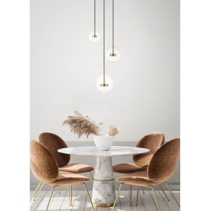 Zuma Line - LED Lustr na lanku 3xLED/5W/230V zlatá