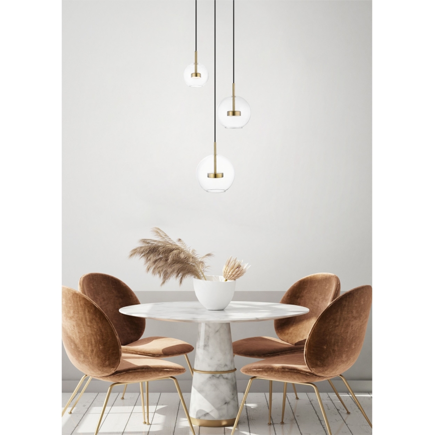 Zuma Line - LED Lustr na lanku 3xLED/5W/230V zlatá