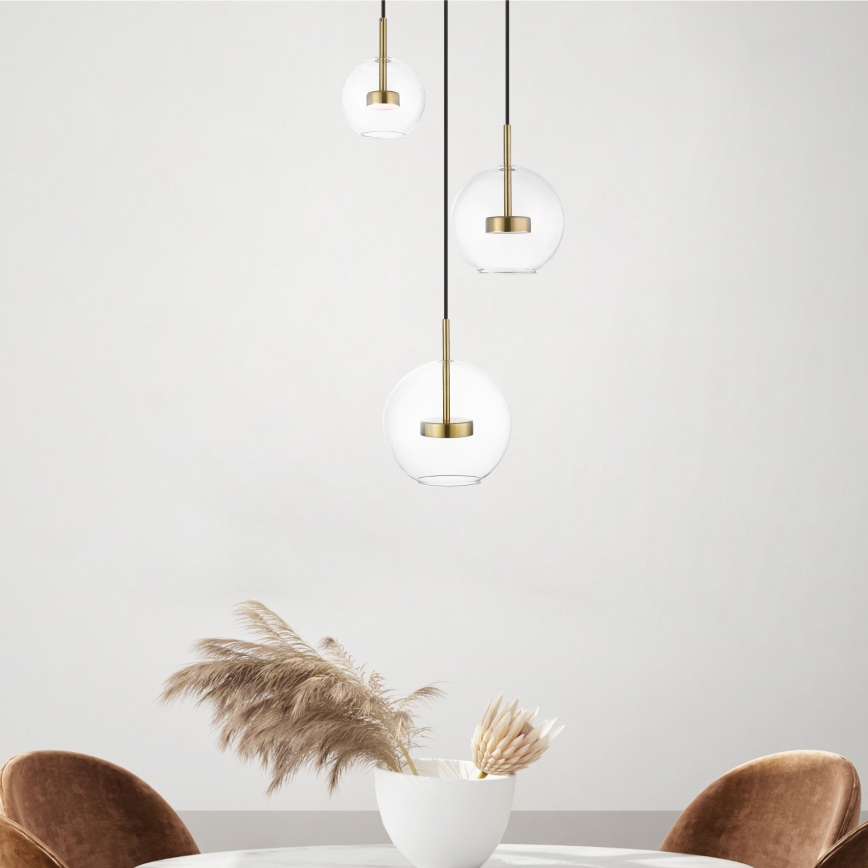 Zuma Line - LED Lustr na lanku 3xLED/5W/230V zlatá