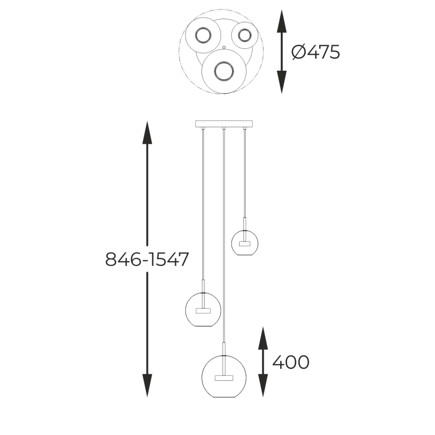 Zuma Line - LED Lustr na lanku 3xLED/5W/230V zlatá