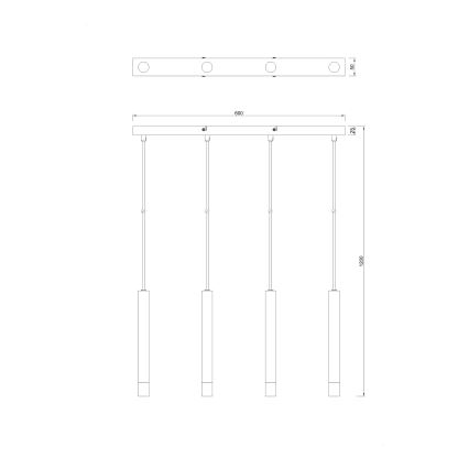 Zuma Line - Lustr na lanku 4xG9/5W/230V zlatá