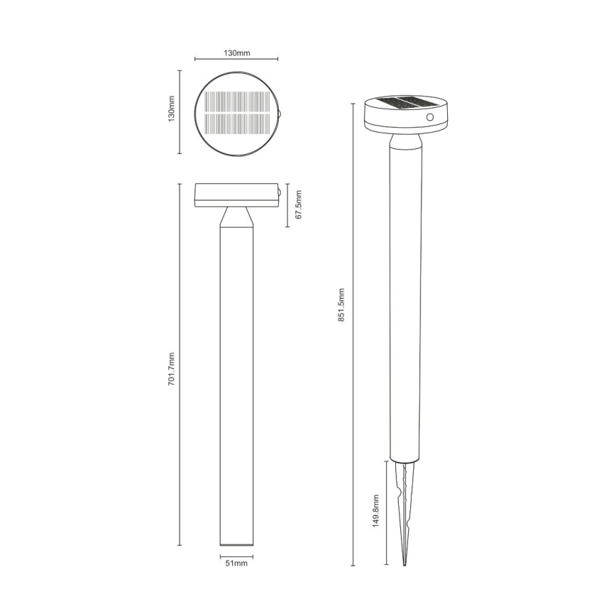 Zuma Line - LED Solární lampa se senzorem pohybu a soumraku LED/4,5W/2000 mAh IP44 černá