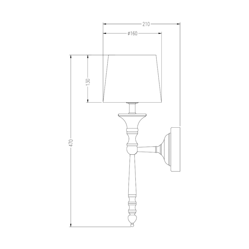 Zuma Line - Nástěnná lampa 1xE27/60W/230V černá/lesklý chrom