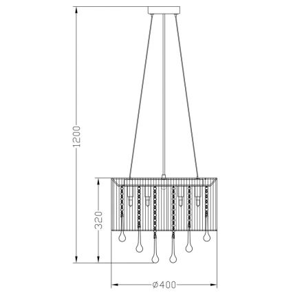 Zuma Line - Lustr na lanku 8xG9/40W/230V černá