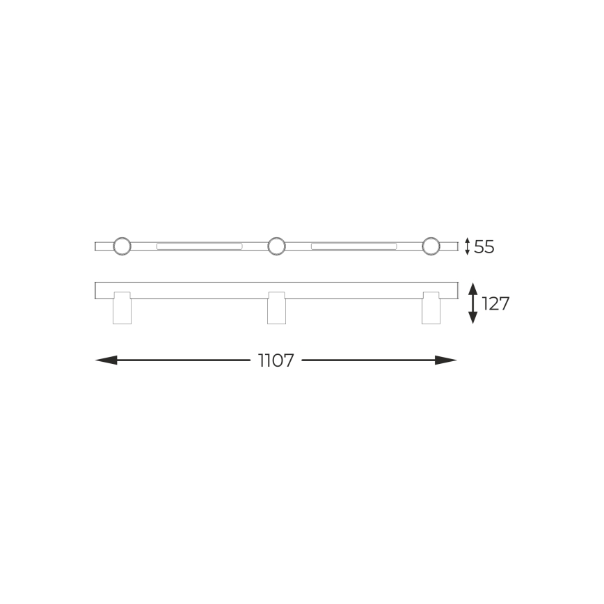 Zuma Line - LED Nástěnné bodové svítidlo 3xGU10/5W/230V + 2xLED/8W černá