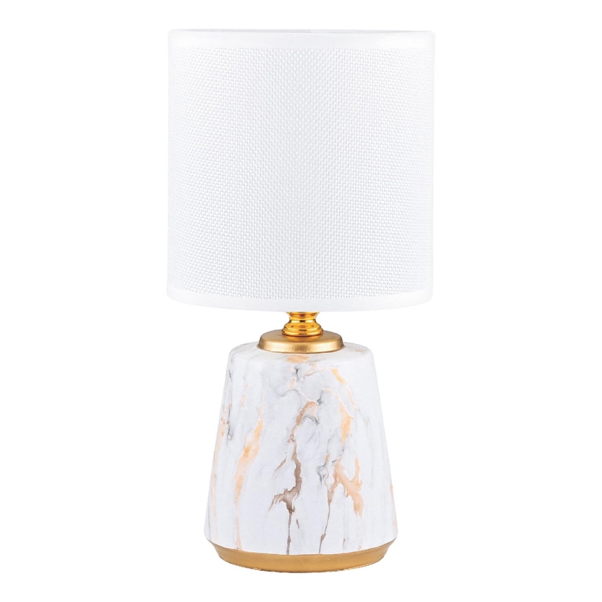Zuma Line - Stolní lampa 1xE14/40W/230V bílá/zlatá/dekor mramoru