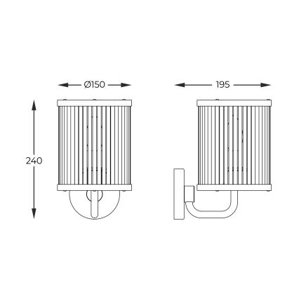 Zuma Line - Nástěnná lampa 1xE14/60W/230V zlatá