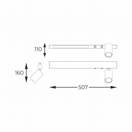 Zuma Line - LED Nástěnné bodové svítidlo 1xGU10/5W/230V + LED/8W černá
