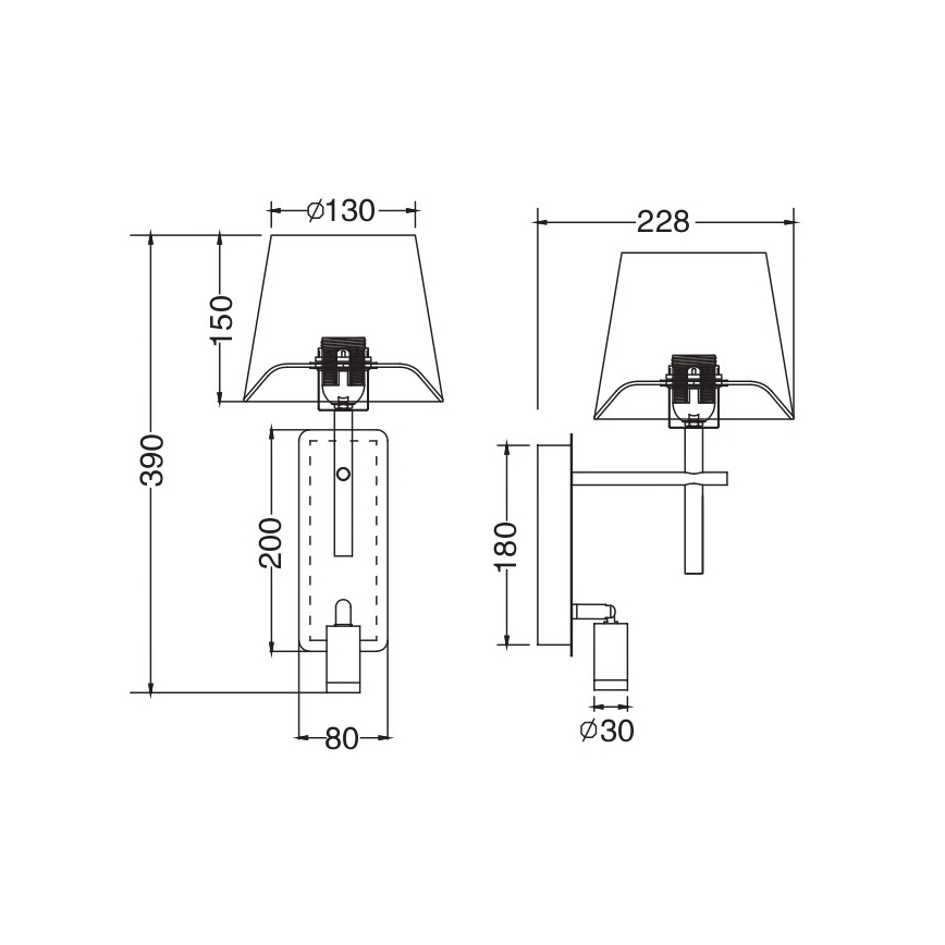Zuma Line - LED Nástěnná lampa 1xE27/40W/230V + LED/2,5W matný chrom/bílá