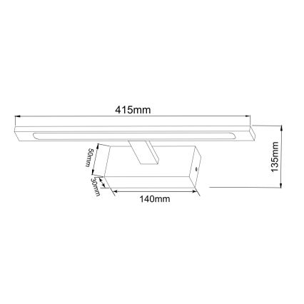 Zuma Line - LED Koupelnové osvětlení zrcadla LED/12W/230V 41 cm IP44 zlatá