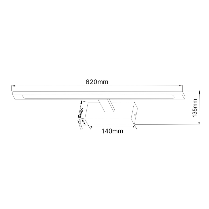 Zuma Line - LED Koupelnové osvětlení zrcadla LED/20W/230V 62 cm IP44 černá