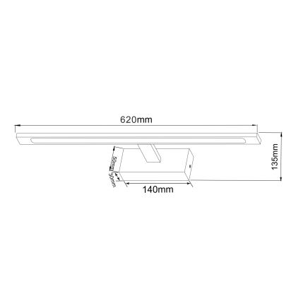 Zuma Line - LED Koupelnové osvětlení zrcadla LED/20W/230V 62 cm IP44 zlatá